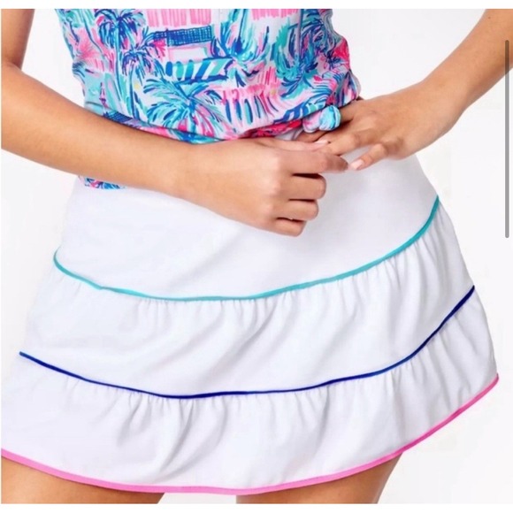 Lilly Pulitzer Peachy Skort Resort White Luxletic Tennis UPF 50+ Sz XL - Picture 1 of 6